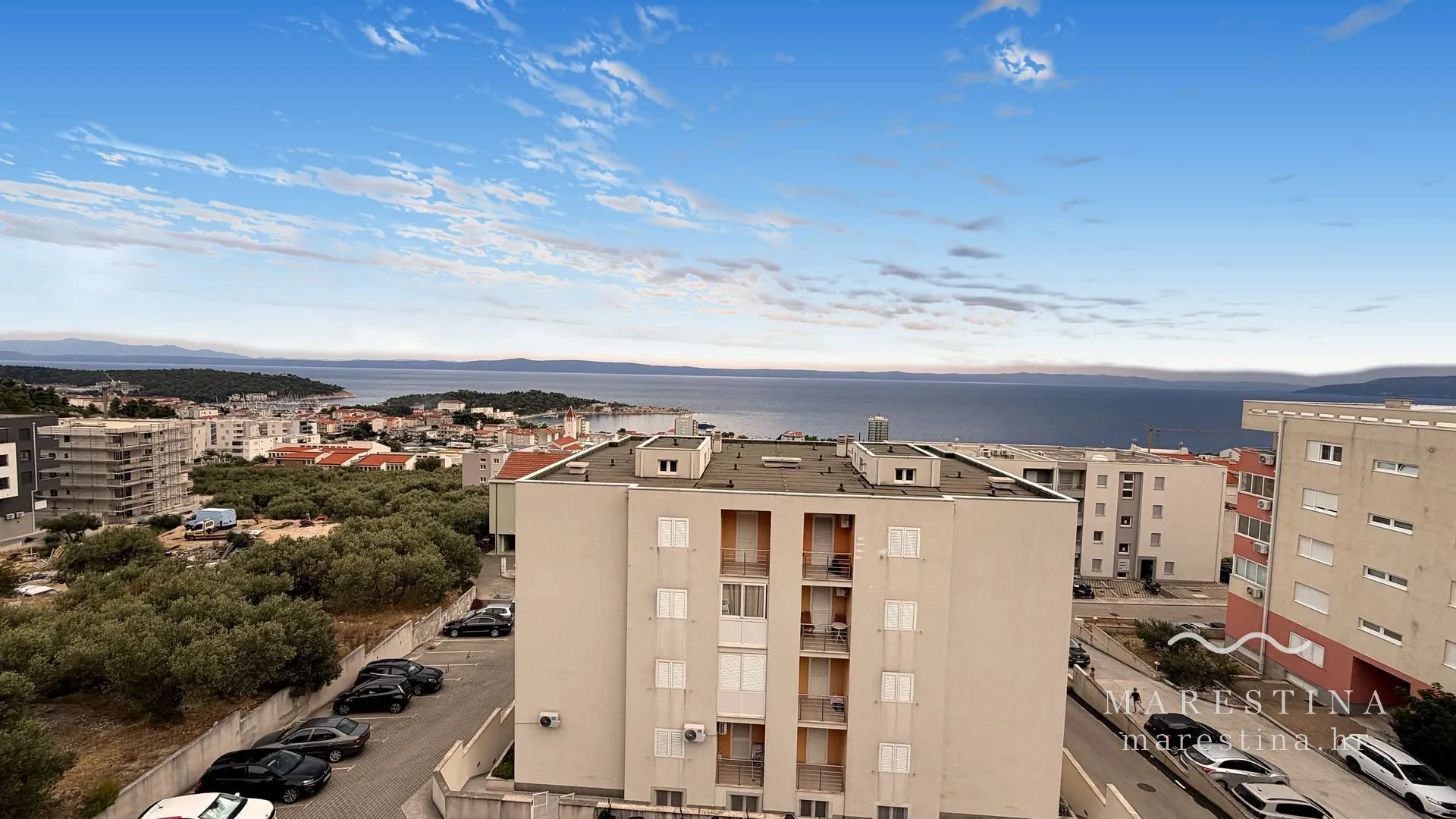 Meerblick über Makarska Richtung Brač und Hvar von der Marestina
